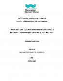 “PROCESO DEL CUIDADO ENFERMERO APLICADO A PACIENTE CON FIBROSIS EN DOMICILIO, LIMA, 2021”