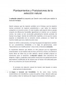 Planteamientos y Postulaciones de la selección natural