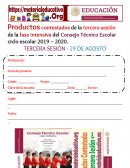 Productos contestados de la tercera sesión de la fase intensiva del Consejo Técnico Escolar ciclo escolar 2019 – 2020