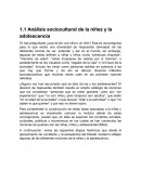 Análisis sociocultural de la niñez y la adolescencia