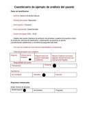 Cuestionario de ejemplo de análisis del puesto