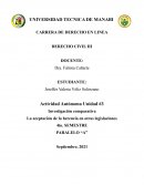 La aceptación de la herencia en otras legislaciones