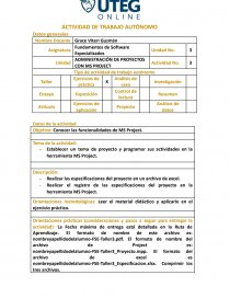 ADMINISTRACIÓN DE PROYECTOS CON MS PROJECT. Página 1