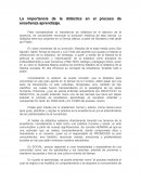 La importancia de la didáctica en el proceso de enseñanza aprendizaje
