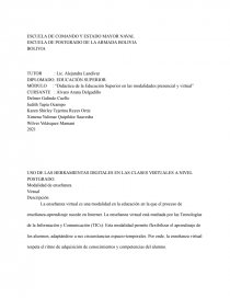 USO DE LAS HERRAMIENTAS DIGITALES EN LAS CLASES VIRTUALES A NIVEL POSTGRADO. Página 1