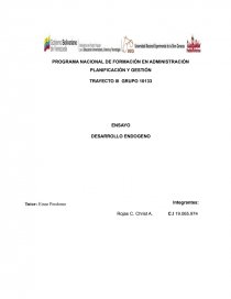 Ensayo desarrollo endogeno. Página 1