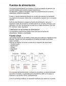 Clasificación de las fuentes de alimentación
