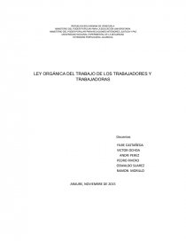 LEY ORGÁNICA DEL TRABAJO DE LOS TRABAJADORES Y TRABAJADORAS. Página 1