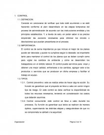Control. Descripción del Proyecto e Incorporación del Tema Generador y Líneas de Investigación. Página 2