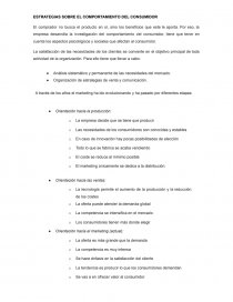 ESTRATEGIAS SOBRE EL COMPORTAMIENTO DEL CONSUMIDOR. Página 1