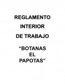 REGLAMENTO INTERIOR DE TRABAJO DE LA EMPRESA BOTANAS EL PAPOTAS