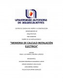 Memoria de cálculo instalación eléctrica