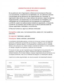 ADMINISTRACION DE RECURSOS HUMANOS.CARACTERISTICAS. Página 1