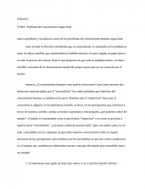 Problema del conocimiento según Kant. Página 1
