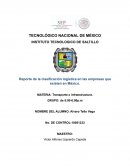 Reporte de la clasificación logistica en las empresas que existen en México