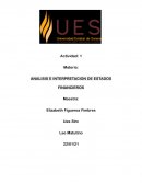 ANALISIS E INTERPRETACION DE ESTADOS FINANCIEROS