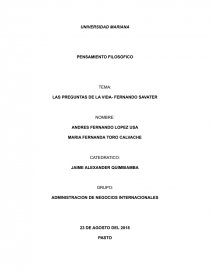 LAS PREGUNTAS DE LA VIDA- FERNANDO SAVATER. Página 1