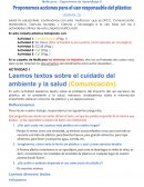 Proponemos acciones para el uso responsable del plástico