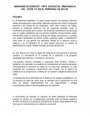 SINDROME DE BURNOUT ANTE ESTADO DE EMERGENCIA DEL COVID -19 EN EL PERSONAL DE SALUD