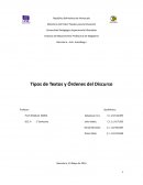 Tipos de textos y ordenes del dicurso