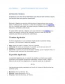 Algebra. Definicion tecnica