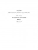 Introducción a la Dirección y Planificación de Recursos Humanos