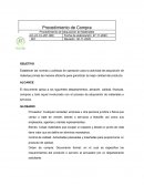 Procedimiento de Compra. Procedimiento de Adquisición de Materiales
