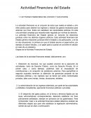 Actividad financiera del Estado y sus etapas