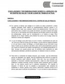 CONCLUSIONES Y RECOMENDACIONES SOBRE EL LIDERAZGO EN MI CENTRO DE SALUD