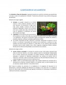 Clasificacion de los alimentos