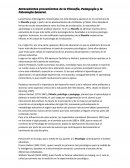 Antecedentes provenientes de la Filosofía, Pedagogía y la Psicología General
