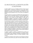 PROCESO DE LA INVESTIGACION CUALITATIVA