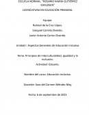 Principios de interculturalidad, igualdad y la inclusión