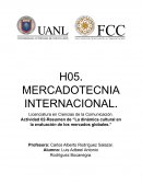 Actividad Mercadotecnia internacional. La dinámica cultural en la evaluación de los mercados globales