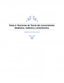 Nociones de Teoría del conocimiento: Idealismo, realismo y eclecticismo