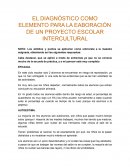 EL DIAGNÓSTICO COMO ELEMENTO PARA LA EABORACIÓN DE UN PROYECTO ESCOLAR INTERCULTURAL