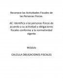 Reconoce las Actividades Fiscales de las Personas Físicas