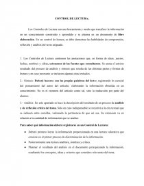¿Qué es un control de lectura?. Página 1