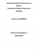Informe de laboratorio 1 Calorimetría