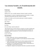 Las ciencias Sociales y la Transformación del mundo