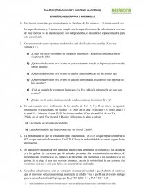 Probabilidad y variables aleatorias. Estadística descriptiva e inferencial. Página 1
