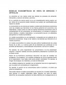 MODELOS ECONOMÉTRICOS DE VENTA DE SERVICIOS Y ARTÍCULOS
