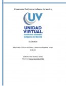 Elementos Críticos del Texto, e Intencionalidad del Autor