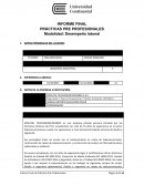 PRÁCTICAS PRE PROFESIONALES Modalidad: Desempeño laboral