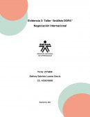 Evidencia 3: Taller “Análisis DOFA” Negociación Internacional