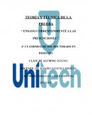 TEORÍA Y TÉCNICA DE LA PRUEBA “ ENSAYO CORRESPONDIENTE A LAS PRESUNCIONES ”
