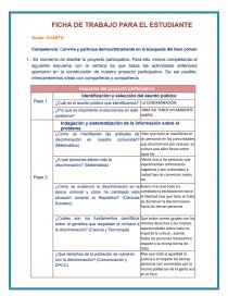 PROYECTO. Convive y participa democráticamente en la búsqueda del bien común. Página 1