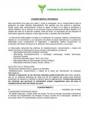 CONSULTA DE NATUROPATÍA. CONSENTIMIENTO INFORMADO