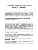 Conversiones de tasas de interés efectivas, nominales y periódicas