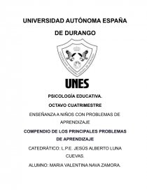 Enseñanza a niños con problemas de aprendizaje. Página 1